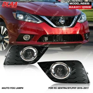 Halogen Fog Light Bumper Frame Cover Daytime Running Light For Nissan SENTRA 15- - Picture 1 of 9