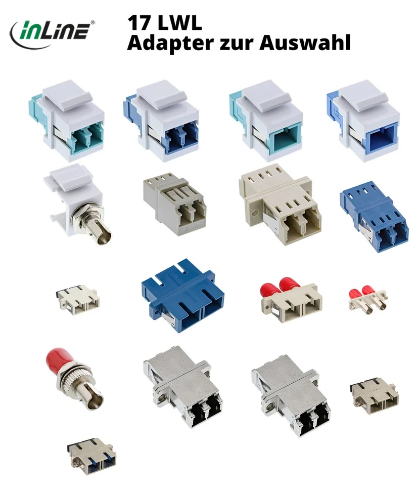 INLINE LWL Kupplung  Simplex Duplex LC SC ST Buchse Single & Multimode IYX - Bild 1 von 1