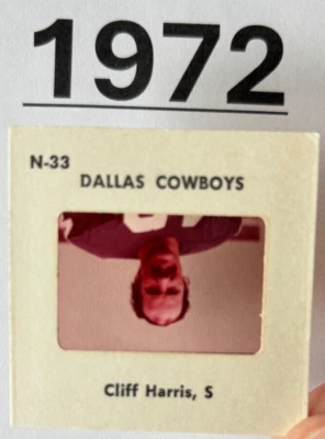 CLIFF HARRIS 1972 NFL TV/MEDIA SLIDE DALLAS COWBOYS PRE ROOKIE - Image 1 of 4