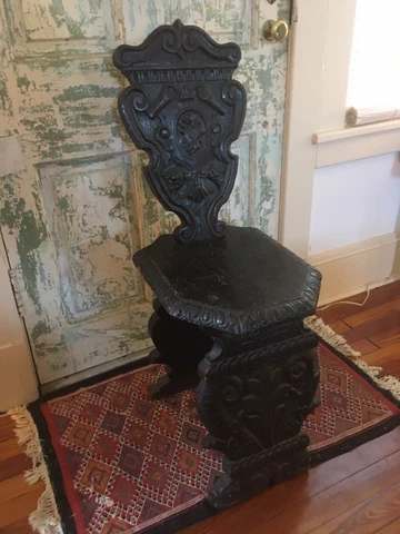 antique italian rennaisance revival sgabello chair Cover