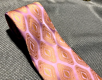 Corbata De Colección Wenton por Wembley Patrón Diamante Repujado 56" x 4" de ancho! ¡Sí! Happy Tie Foto 1 de 4