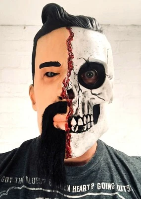 Weiß Stecker Totenkopf Maske Tag der Toten Skelett Halloween Kostüm Zubehör - Bild 1 von 4