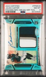 2023 Certified - Freshman Fabric Mirror Signatures -Jalen Carter /49 Quad color - Picture 1 of 2