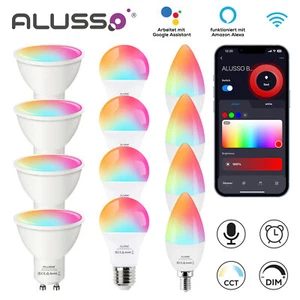 RGB LED Smart Birne WIFI Dimmbar GU10 E27 E14 Farbwechsel Alexa Google APP - Bild 1 von 17