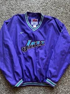 Chaqueta Pullover Rompevientos Vintage Reebok NBA Utah Jazz XL Púrpura Baloncesto - Imagen 1 de 7