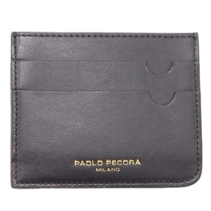 9666AI Hombre Cartera de Crédito PAOLO OVEJA Hombre Cuero Portatarjetas Negro - Imagen 1 de 4
