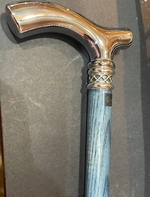 Bastón Fritz Slim Line cromado azul: eje de ceniza, remolino de estaño Foto 1 de 2