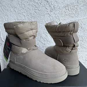UGG Classic Short Pull-on Weather Dune Suede Sheepskin Boots Size US 9 Men - Picture 1 of 5