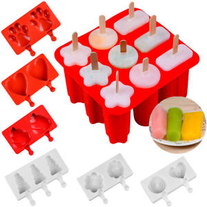 Silicone Ice Cream Mold Frozen Ice Lolly Maker Mould Tray  DIY Juice Popsicle 
