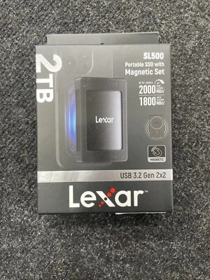 BRAND NEW SEALED Lexar SL500M 2TB Portable SSD With Magnetic-Set Gen 2x2 2000MB - Image 1 of 4