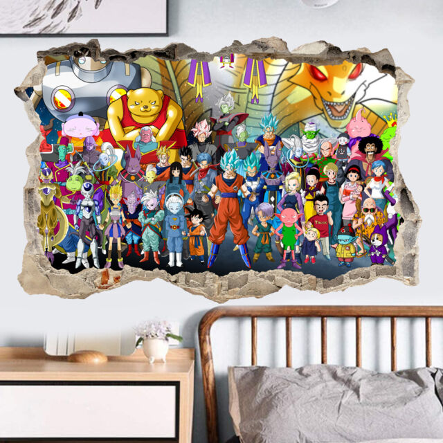 Adesivo 3d De Buraco Na Parede Dragon Ball Z Desenho Animado Decoração  Quarto Infantil