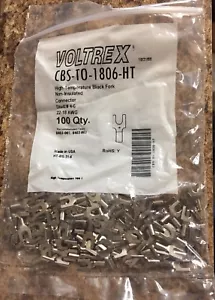 VOLTREX CBS-TO-1806-HT Fork / Spade Tongue Terminal, 22 AWG, 18 AWG, (100pcs) - Picture 1 of 1