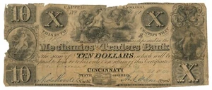 1840 Mechanics & Traders Bank, Cincinnati, Ohio $ 10 veraltete Note (60154) - Bild 1 von 2