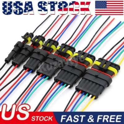 25 Sets Male and Female Waterproof Automotive Electrical Wire Connector Plug Kit - Image 1 of 4