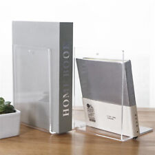 1PC Clear Acrylic Bookends L-shaped Desk Desktop Book Holder School Stationery√