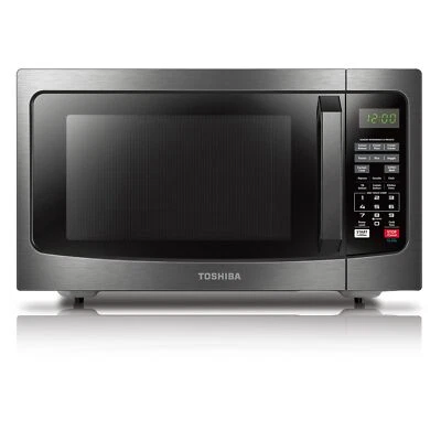 Toshiba 1,2 pies cúbicos 1100 W negro acero inoxidable horno microondas sensor cocina Foto 1 de 4