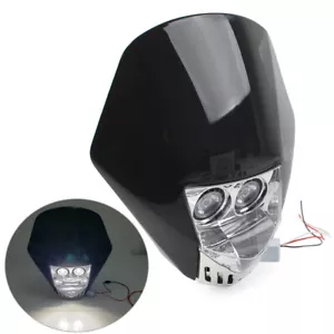 Dual 6W LED Bulbs 12V Universal Modified Headlight Head Lamp Fit Dirt Pit Bike - Picture 1 of 11