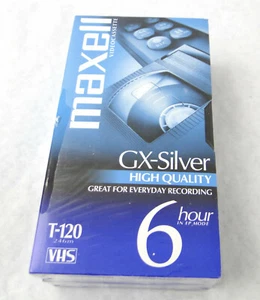 2 PACK Blank Maxell VHS Tapes GX-Silver High Quality T-120 6 Hour New & Sealed - Picture 1 of 3