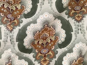 Large Antique French Art Nouveau Curtain Panel Heavy CottonFabric  Upholstery  - Picture 1 of 11