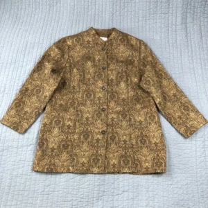 Coldwater Creek Jacke Damen XL Braun Bronze Gobelin Mandarin Boho Goth Abend - Bild 1 von 24