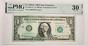 PMG30 STAR RARE GREEN INK RUB LEFT HALF AND RIGHT EDGE 6547* - Picture 1 of 2