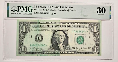 PMG30 STAR RARE GREEN INK RUB LEFT HALF AND RIGHT EDGE 6547* - Image 1 of 2