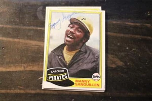 TARJETA AUTOGRAFIADA DE MANNY SANGUILLEN PIRATAS DE PITTSBURGH - Imagen 1 de 1
