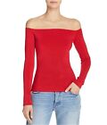 Elizabeth and James Womens Raylen Off the Shoulder Blouse, Red, Small