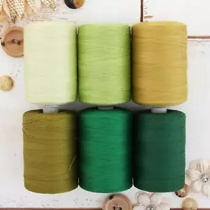 100% Cotton Thread Set | 6 Green Tones | 1000M (1100 Yards) Quilting Sewing - Picture 1 of 7