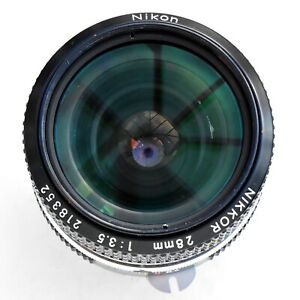 Nikon Nikkor 28 mm f3.5 AI Converted Lens Near Mint Tested See Test Images