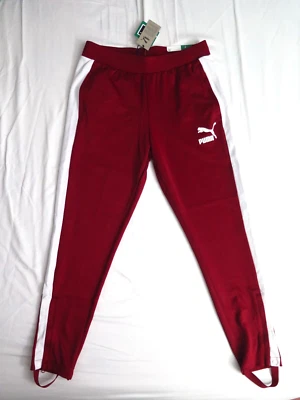 Pantalones deportivos ligeros talla L grandes PUMA T7 vintage ajustados rojos dalia blancos Foto 1 de 4
