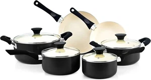 Juegos de utensilios de cocina de acero inoxidable Cook N Home ollas y sartenes de cocina de 10 piezas - Imagen 1 de 1