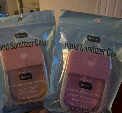 B. Pure Moisturizing Hand Sanitizer W/Silicone Case Confetti Cake & Peach NEW - Image 1 of 2
