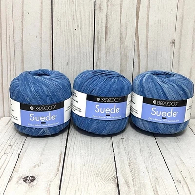 Berroco Gamuza Hecha en Italia 100% Nylon Lote de 3 Hilos de Cinta #3704 Azul Polvoriento Foto 1 de 4