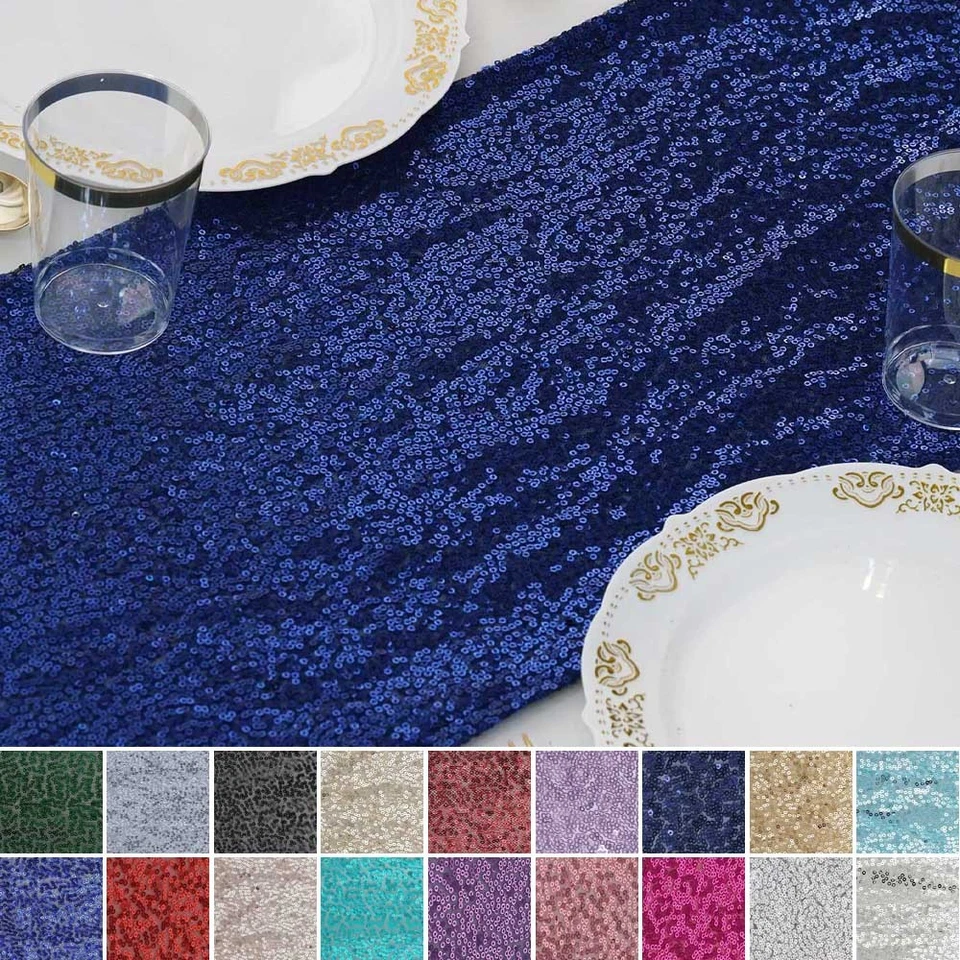 15 pcs SEQUIN TABLE RUNNERS 12x108" Wholesale Wedding Party Catering Linens SALE - Image 1 of 1