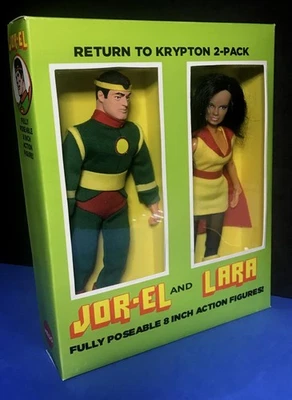 custom Mego Jor-EL Lara two pack  8 inch figure Superman's parents  Boxed set - Image 1 of 3