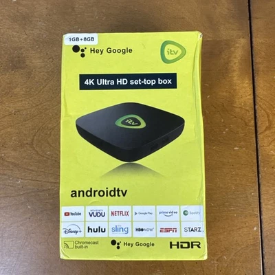 Android TV itv 4K Ultra HD set-top box HDR Chromecast integrato NUOVO SCATOLA APERTA - Immagine 1 di 2