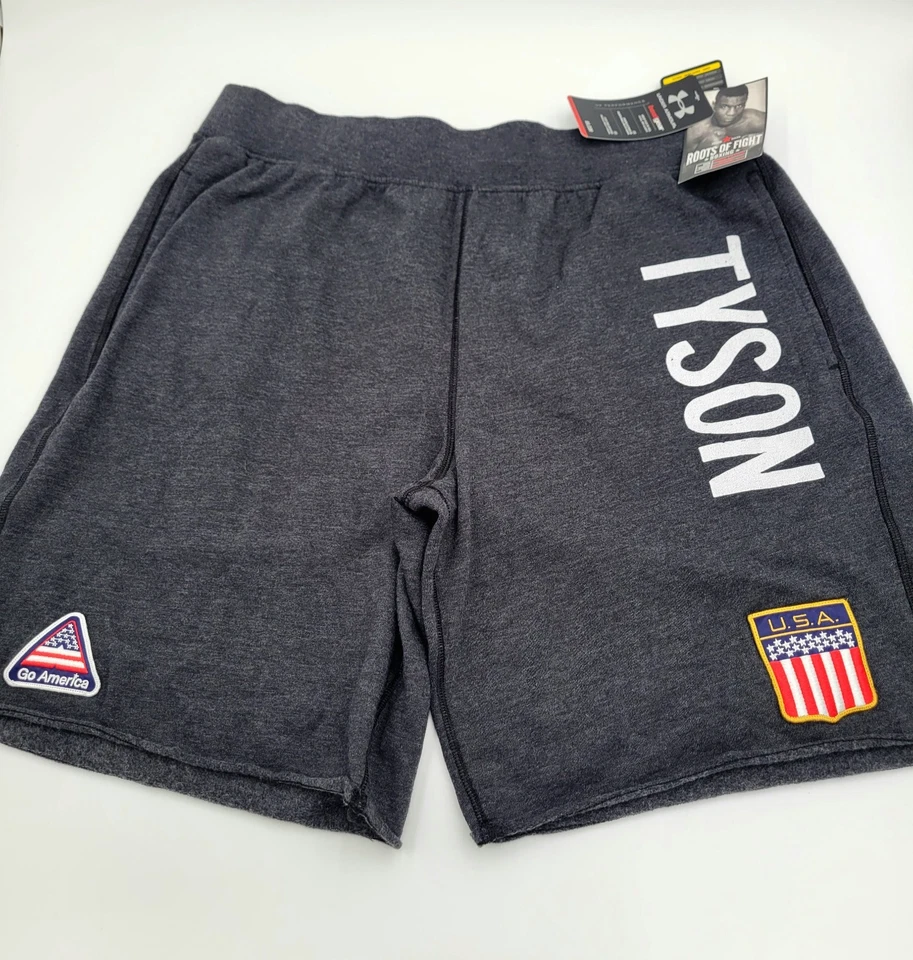Mike Tyson Under Armour Roots of Fight Large Boxing Shorts Heat Gear Large NWT — 第 1/1 张图片