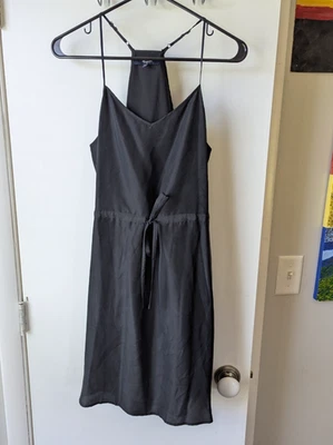 Madewell черный скольжения платье женщин 2 шелк классический мини v-образным вырезом спагетти ремень сексуальный - Изображение 1 из 4