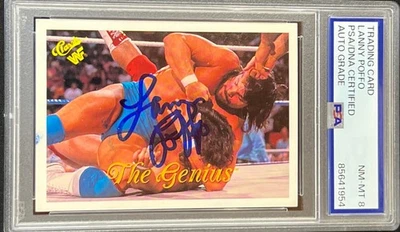LANNY POFFO PSA DNA AUTO 8 1990 Classic WWF Signed Wrestling Card THE GENIUS 🔥 - Image 1 of 4