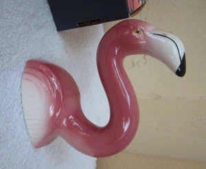 Cerámica Rosa Flamenco Cabeza y Cuello ~ Arcilla Arte de San Francisco Tropical Bañera - Imagen 1 de 10
