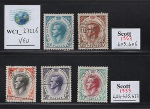 WC1_27226.MONACO. 1957 & 1959 PRINCE RAINIER III stamps. Used - Picture 1 of 1