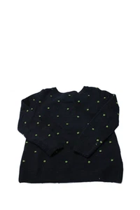 Jacadi Girls Round Neck Long Sleeves Pullover Polka Dot Sweater Blue Size 4 - Picture 1 of 4