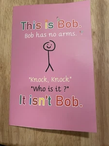 Funny Birthday Card This Is Bob Knock Knock Pink - Picture 1 of 3