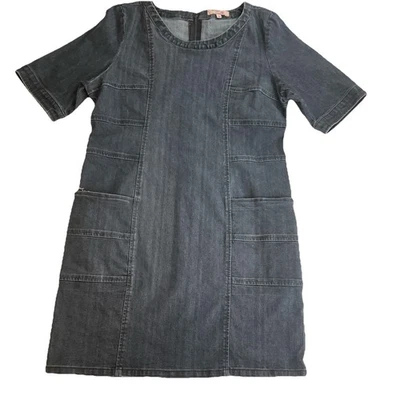 Red Jeans NYC Black Denim Sheath Dress XXL Patch Pockets Zipper Stretch - Image 1 of 4