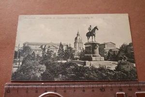tolle alte Karte - Darmstadt Paradeplatz m. Denkmal Grossherzog Ludwig IV. 1915 - Picture 1 of 2