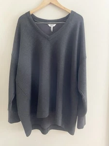 Spanx Sweatshirt Womens 3XL Gray Air Essentials Stretch Cozy Soft V- Neck - Picture 1 of 8