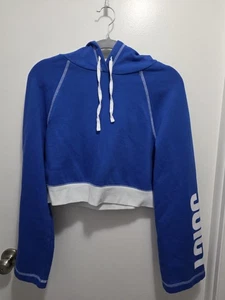 JUICY COUTURE Damen Cropped Hoodie Sweatshirt Gr. S blau Glockenärmel  - Bild 1 von 4