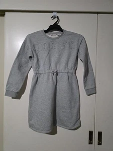 Girls COUNTRY ROAD Grey Monogrammed L/S Cotton Dress - Size 10yrs (T11) - Picture 1 of 5