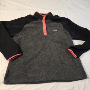 Sudadera Pullover Columbia Fleece 1/4 Snap Negra Gris Rosa Para Mujer Talla Grande - Imagen 1 de 5